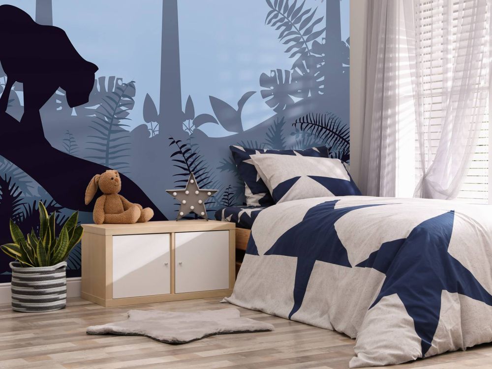 Luipaard in een blauwe jungle