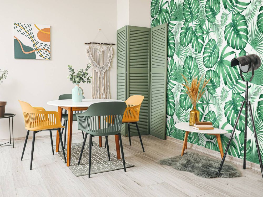 Tropische bladeren, groen