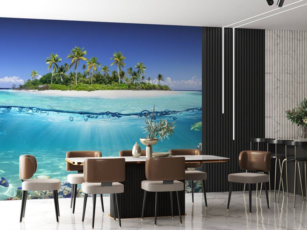 Tropisch eiland en koraalrif