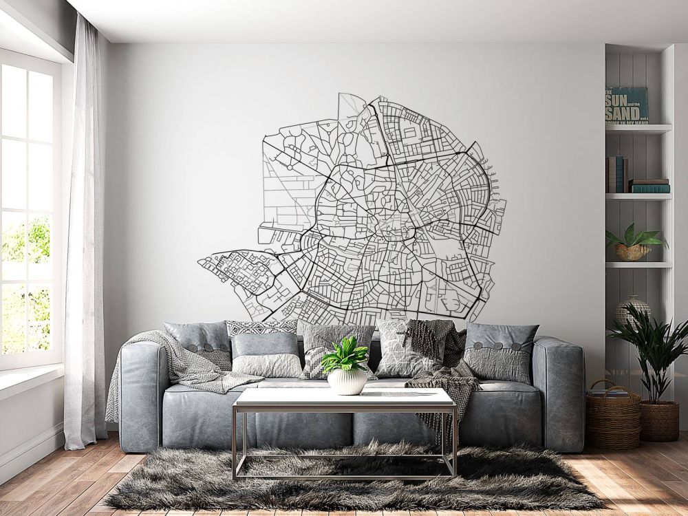 Plattegrond van Hilversum, wit 