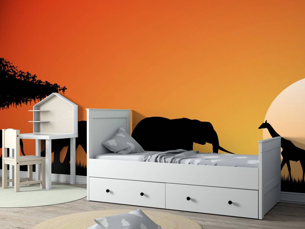 Safari bij zonsondergang