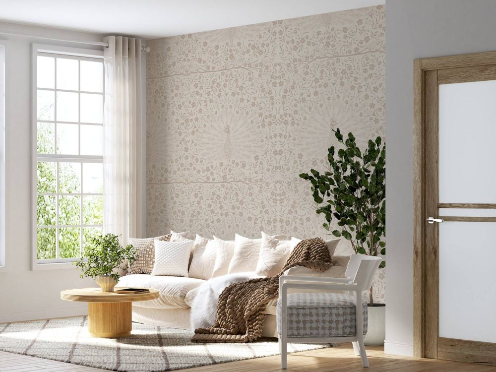 Klassiek Elegante Pauwenpracht Patroon - taupe