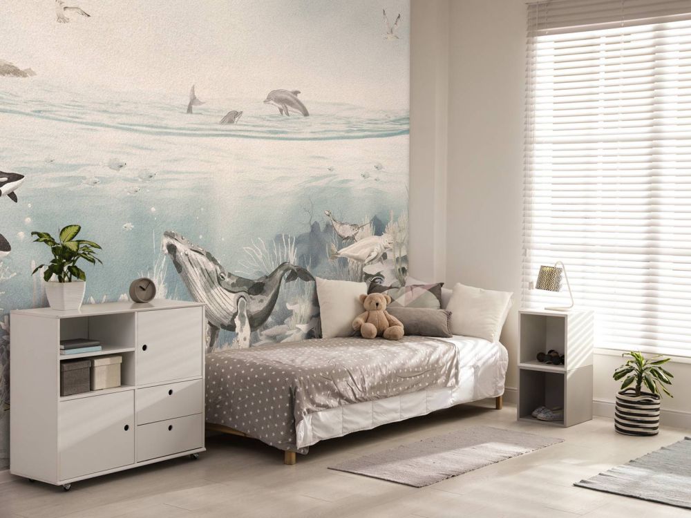Oceaan landschap met dieren