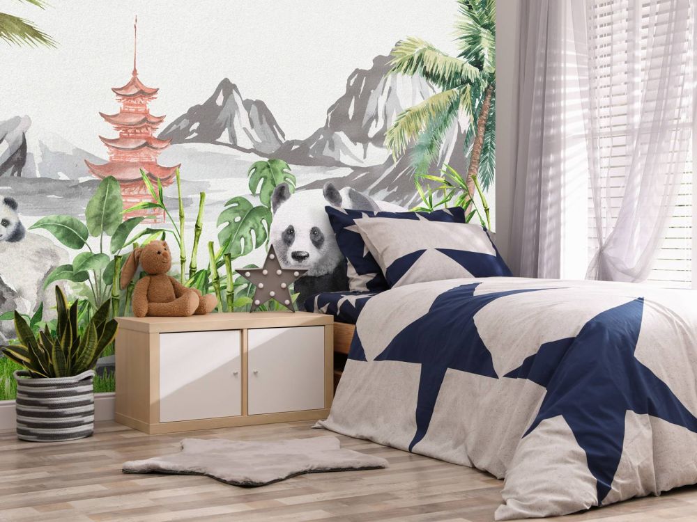 Panda's in bamboo jungle