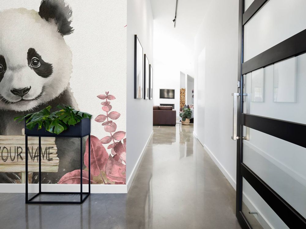 Baby panda in de jungle roze