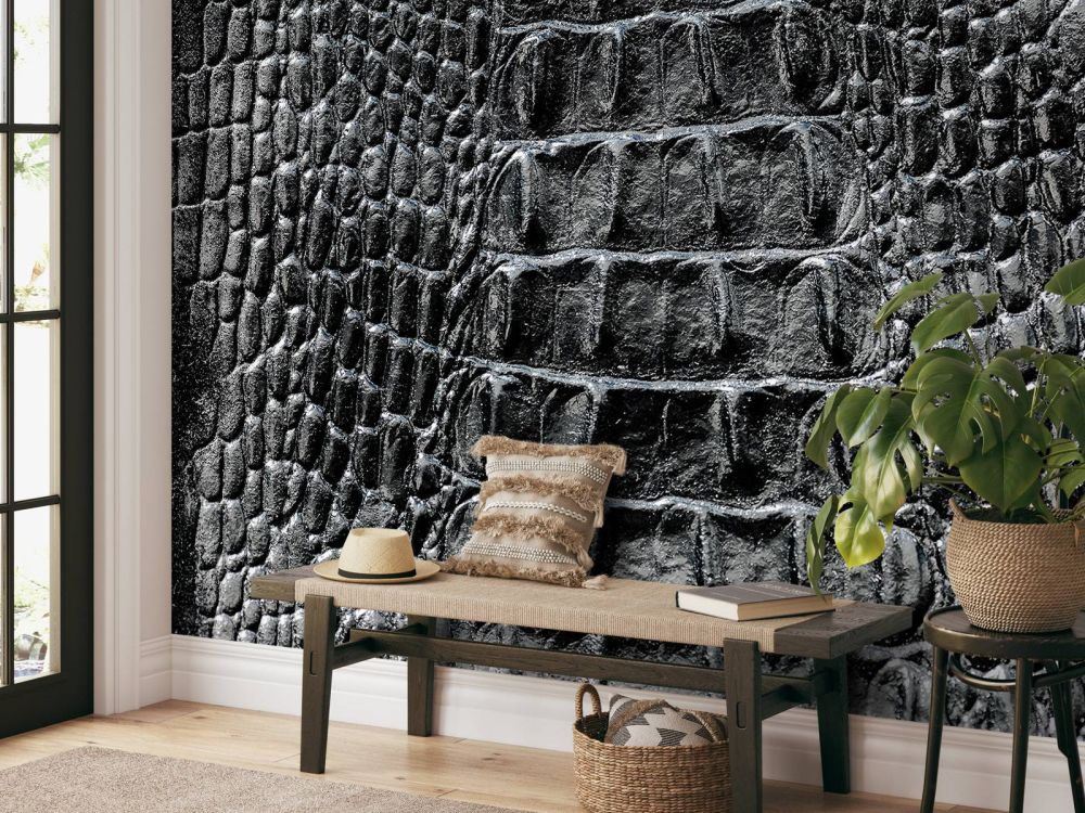 Krokodillen huid in het zwart