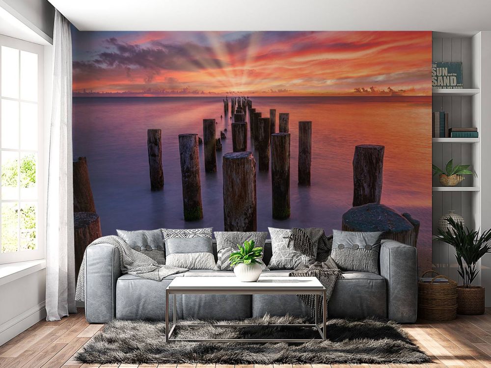 Oranje roze strand