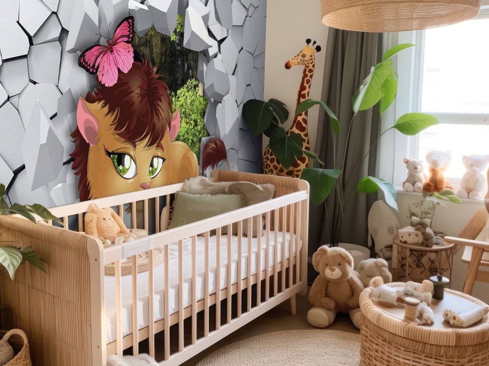 Leeuw in een muur