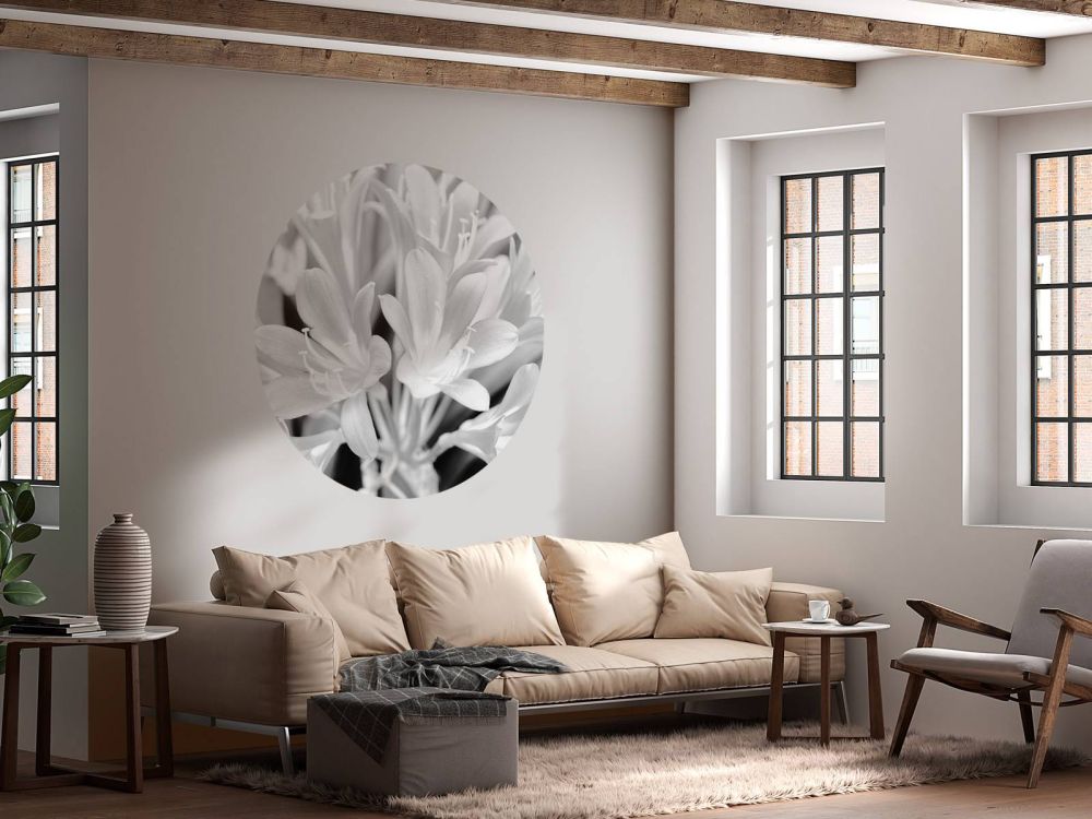 Bloemen in bloei, zwart-wit