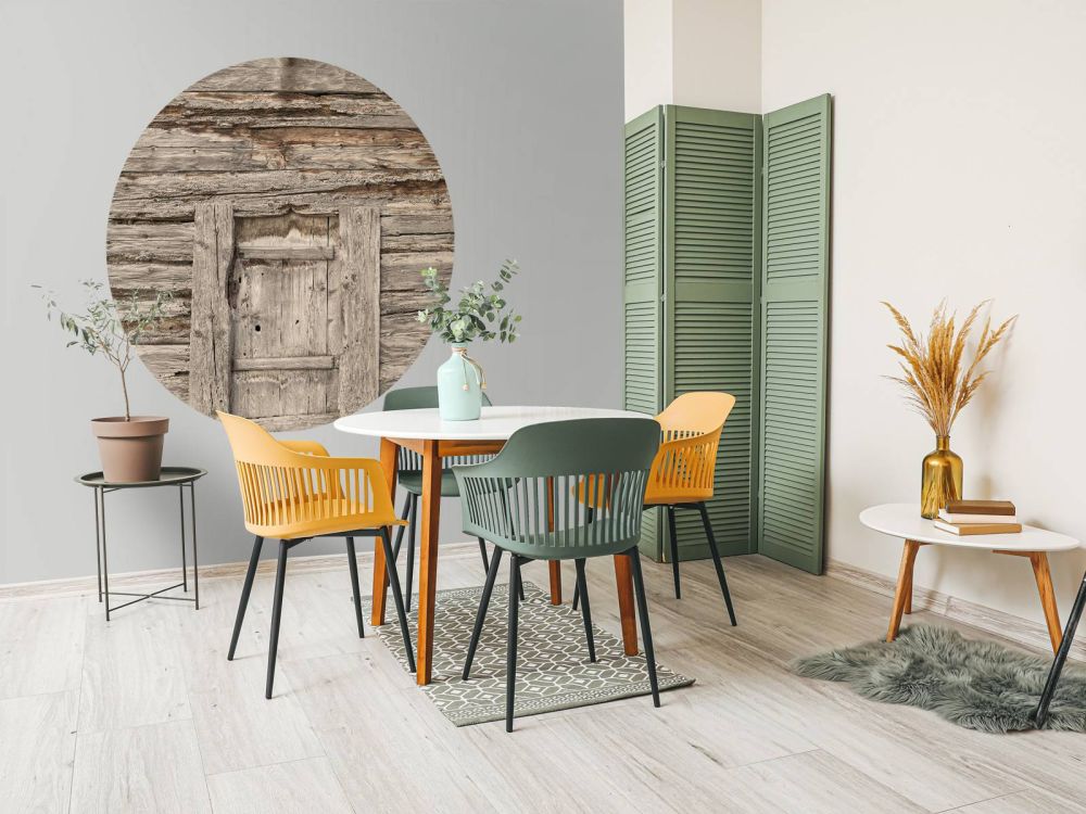 Beige planken met deurtje