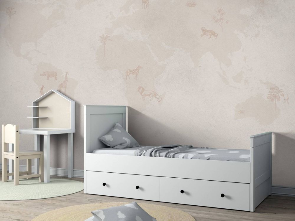 Wereldkaart sketch taupe