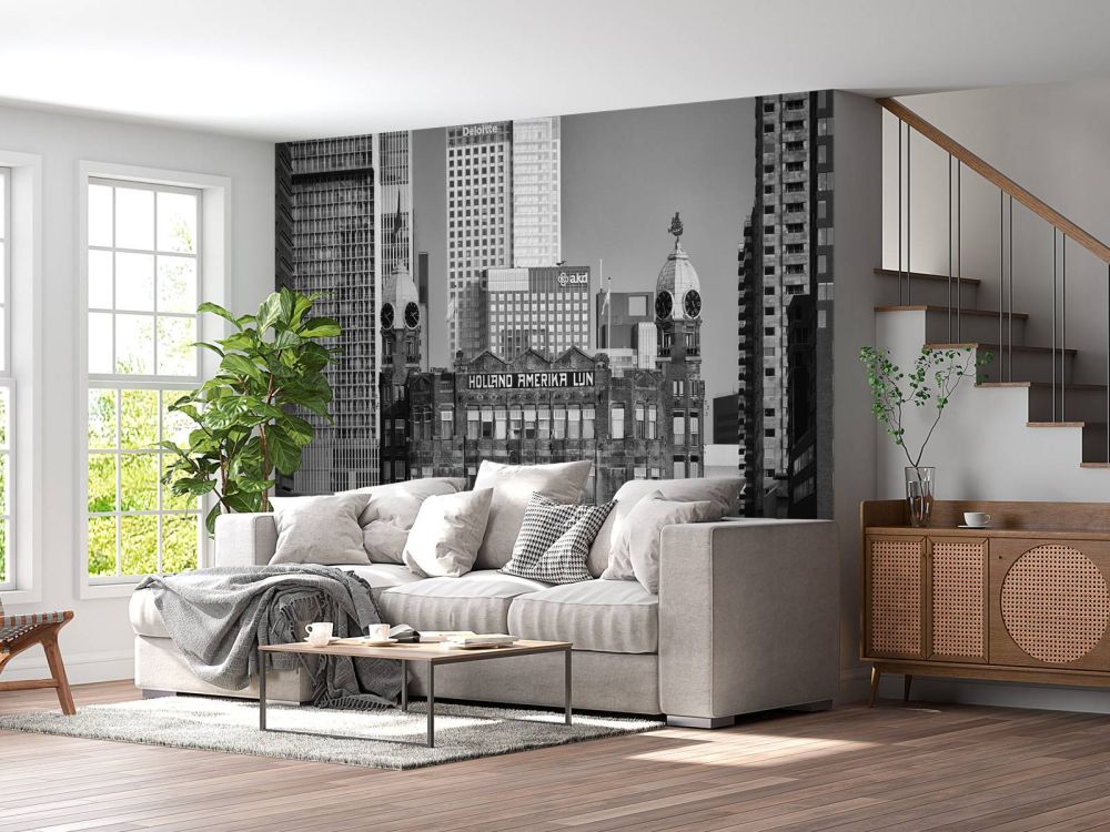 Hotel New York in zwart wit Rotterdam 