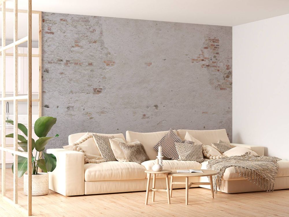 Oude muur met stuc