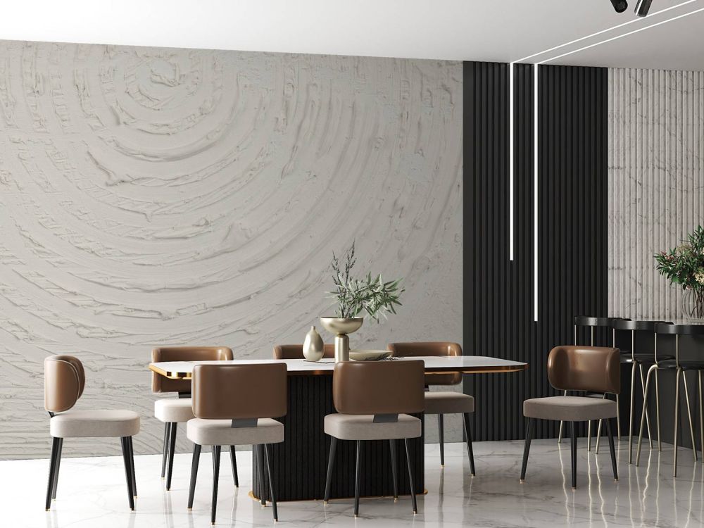 Ronde vormen en lijnen in off white