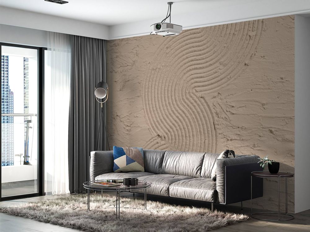 Organische lijnen en structuren zoom in taupe