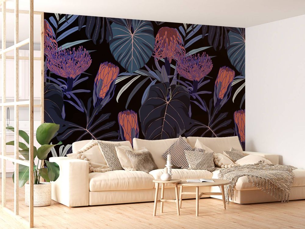 Patroon met tropische planten