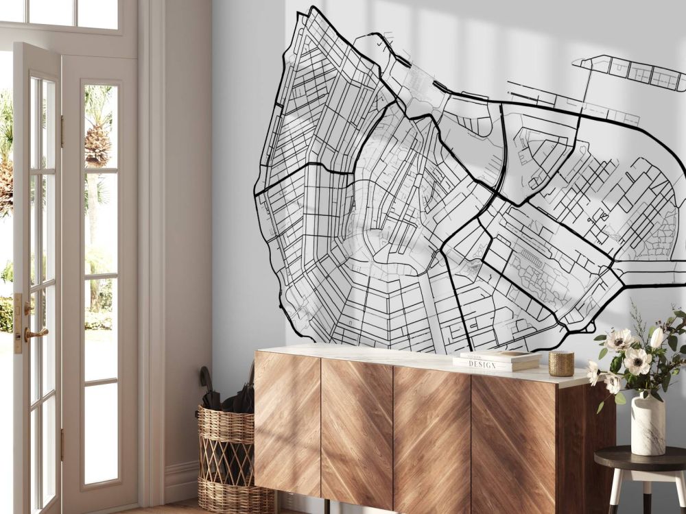 Plattegrond Amsterdam centrum, wit