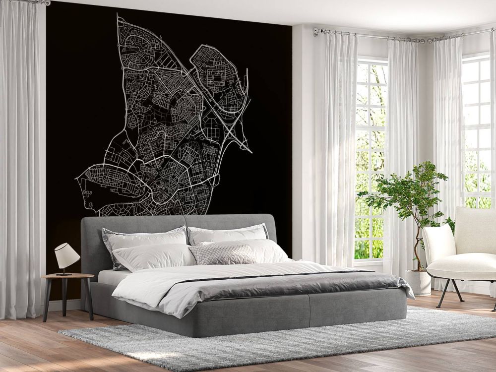 Plattegrond van Amersfoort, zwart
