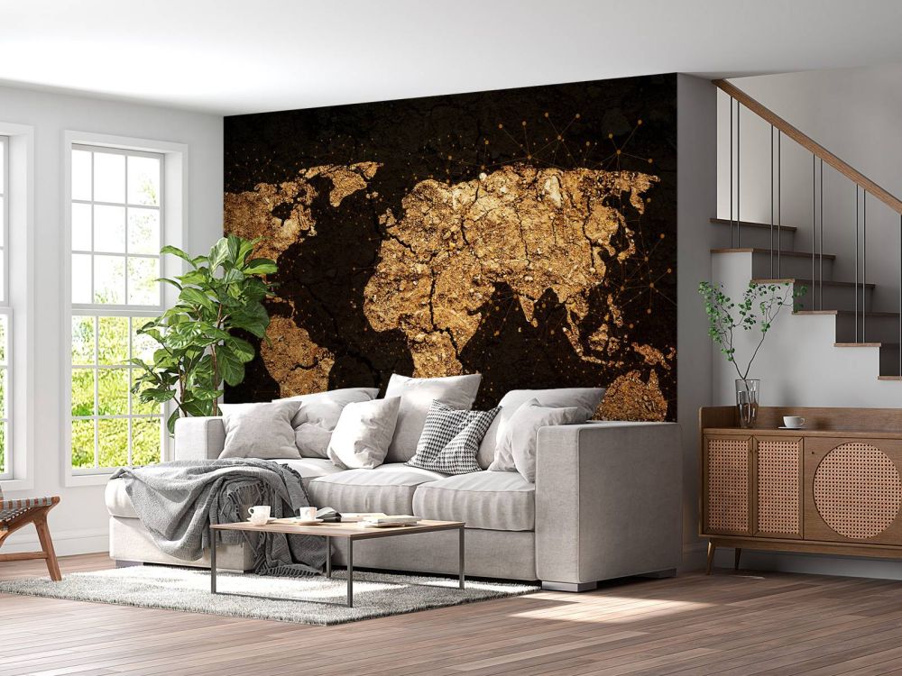 Gouden wereldkaart