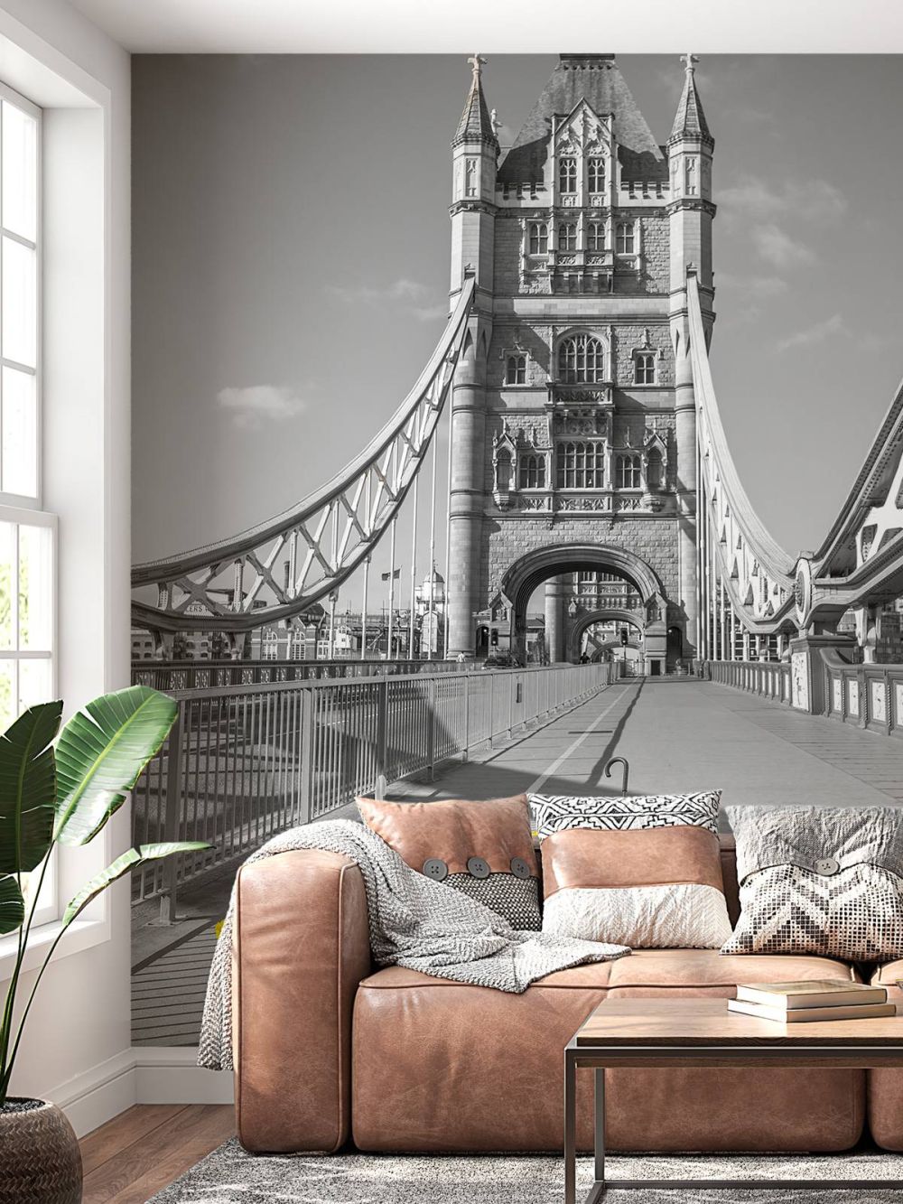 Gele paraplu's op Tower bridge