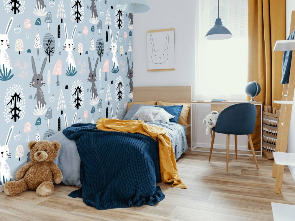 Blauw konijnen patroon