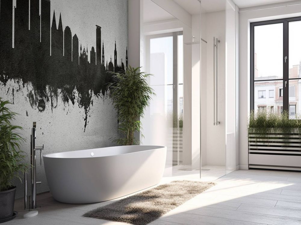 Waterverf skyline, Den Haag