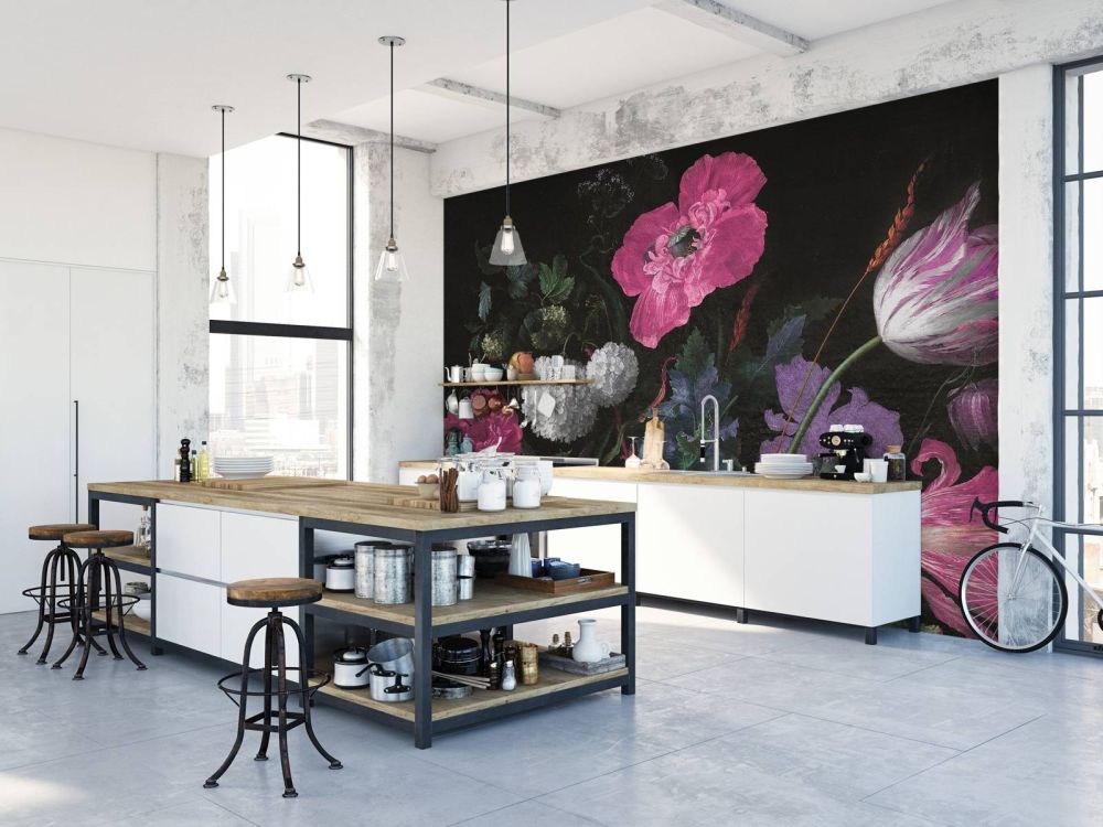 Baroque bloemen stilleven - moody pink