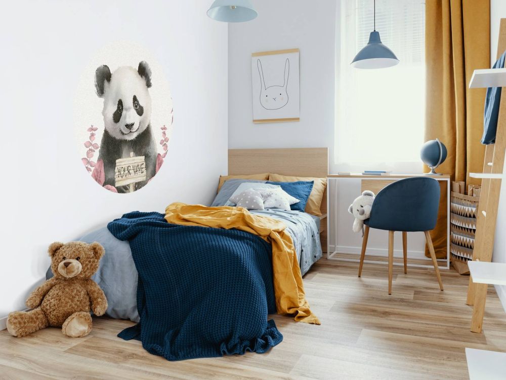 Baby panda in de jungle roze