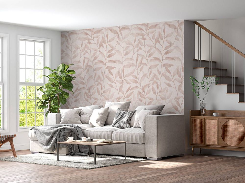 Japandi climbing leaves - soft terracotta