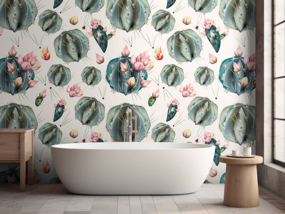 Cactussen met bloemen