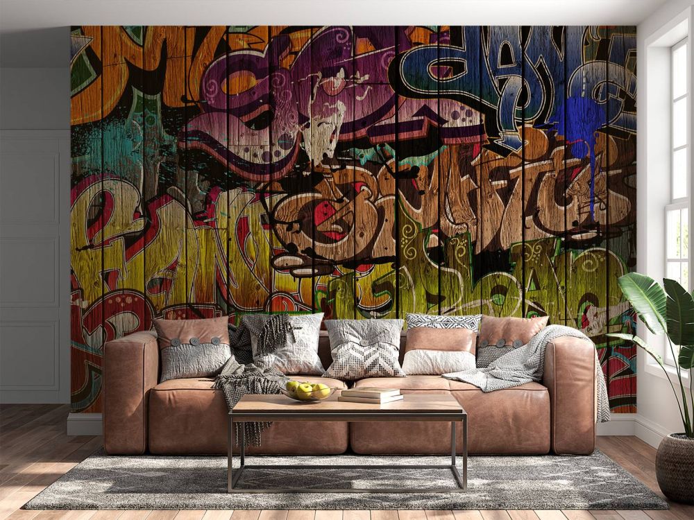 Graffiti op hout