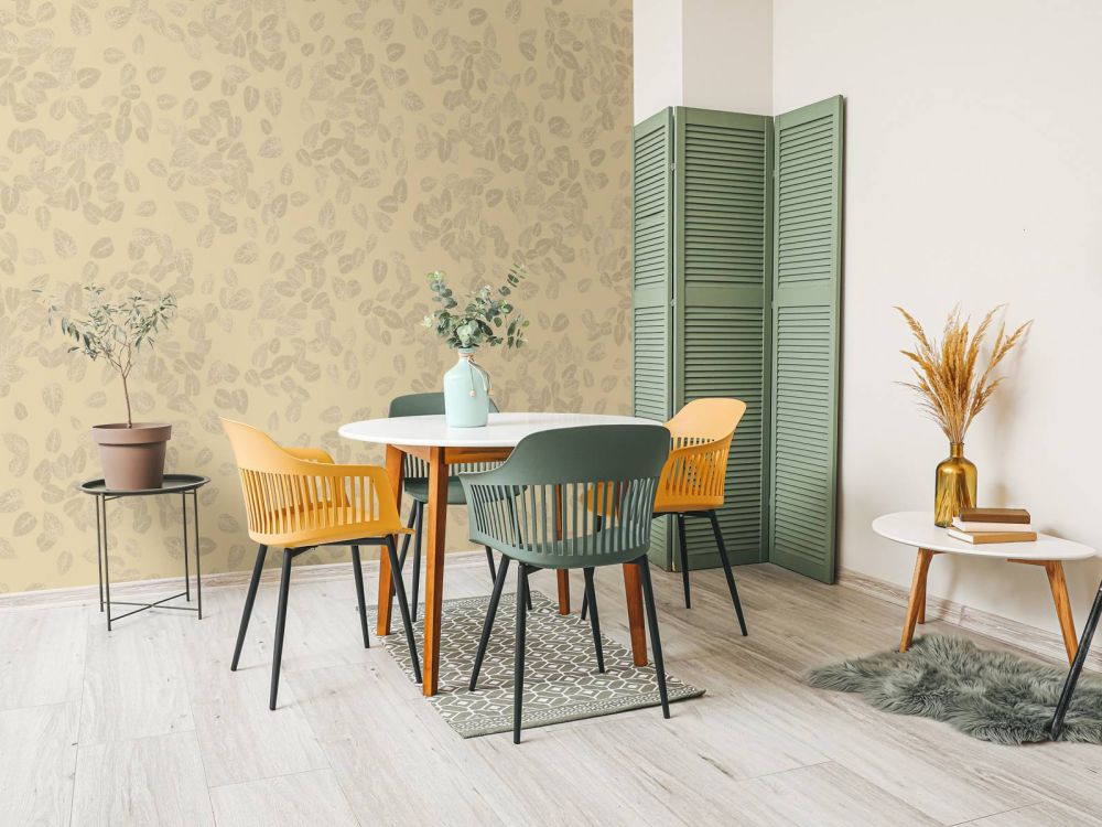 Kleine blaadjes op beige