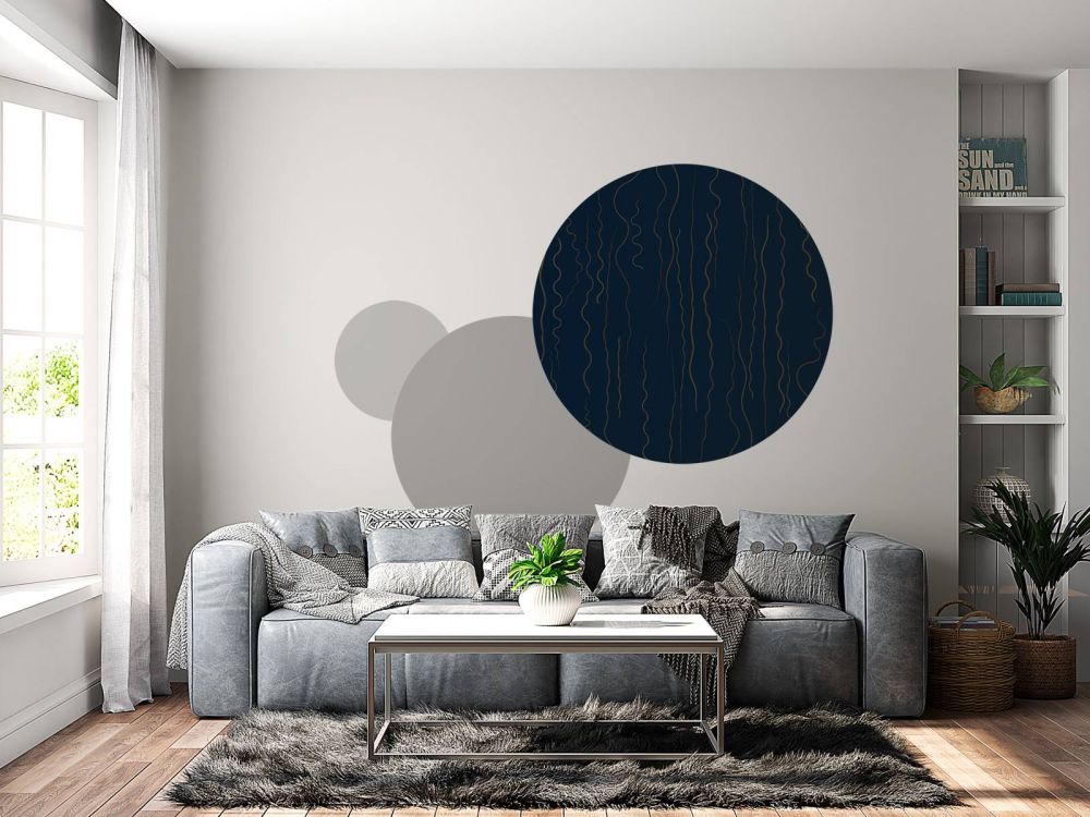 Organische lijnen gras midnight blue