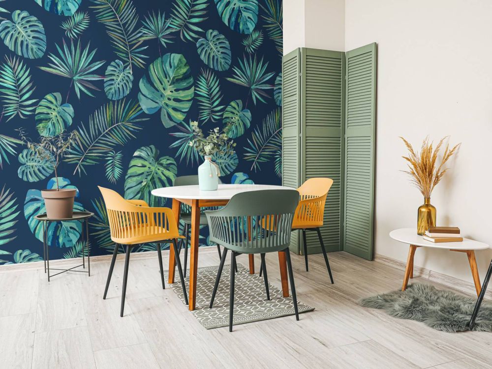 Palmbladeren en monstera