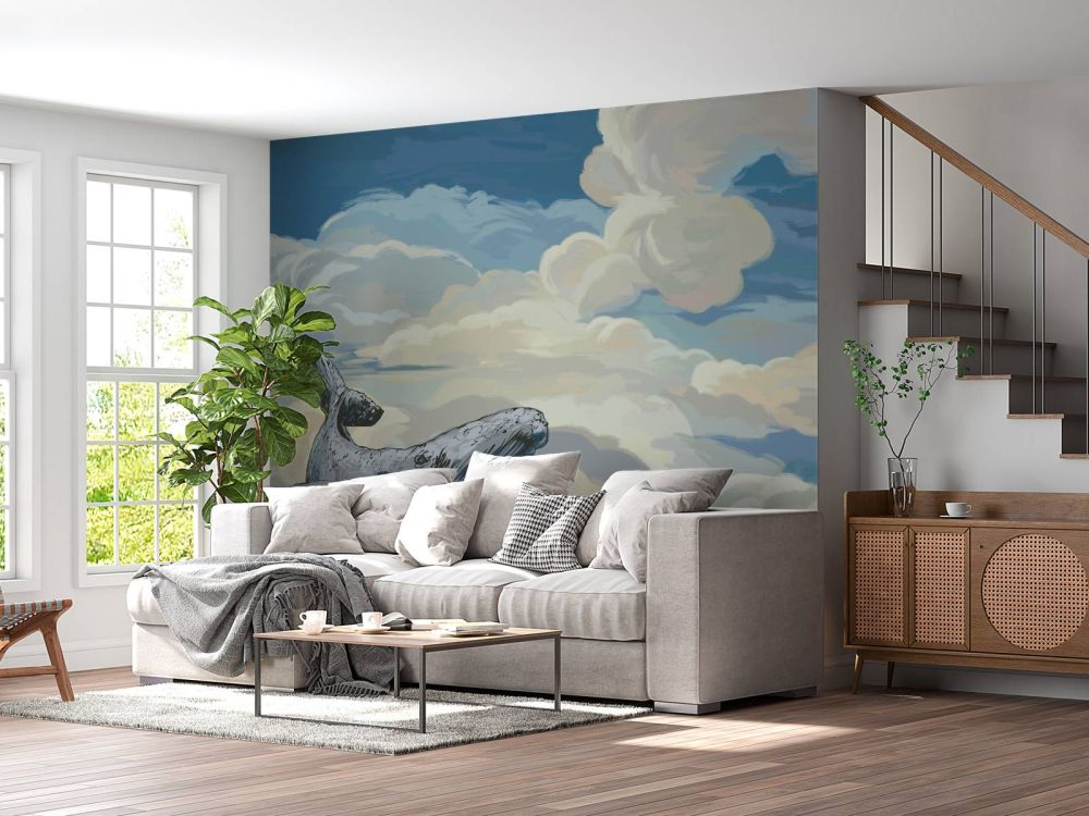 Walvis door de wolken