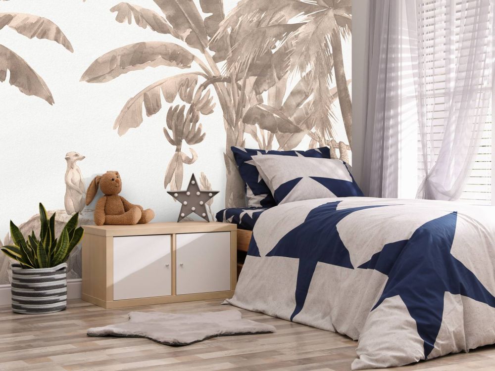 Kleine jungle dieren in taupe