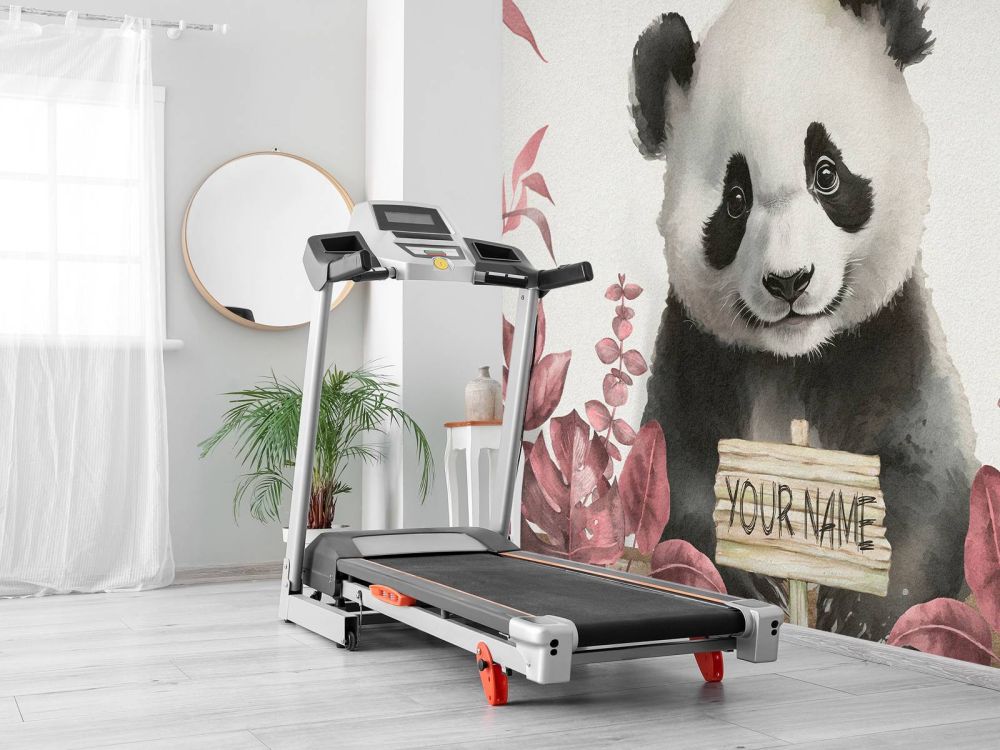 Baby panda in de jungle roze