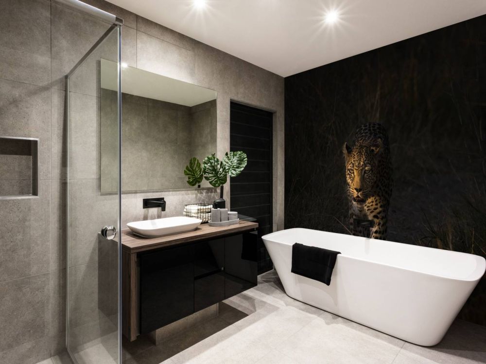 Luipaard met zonsondergang