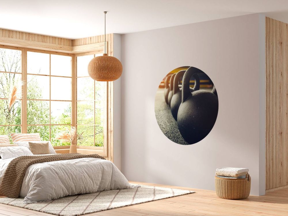 Rij van kettlebells