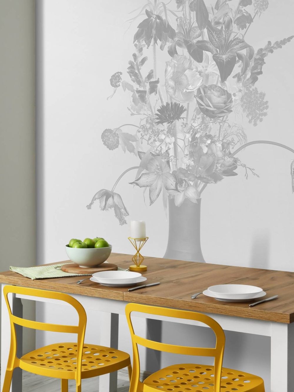 Royaal bloemen boeket zwart-wit