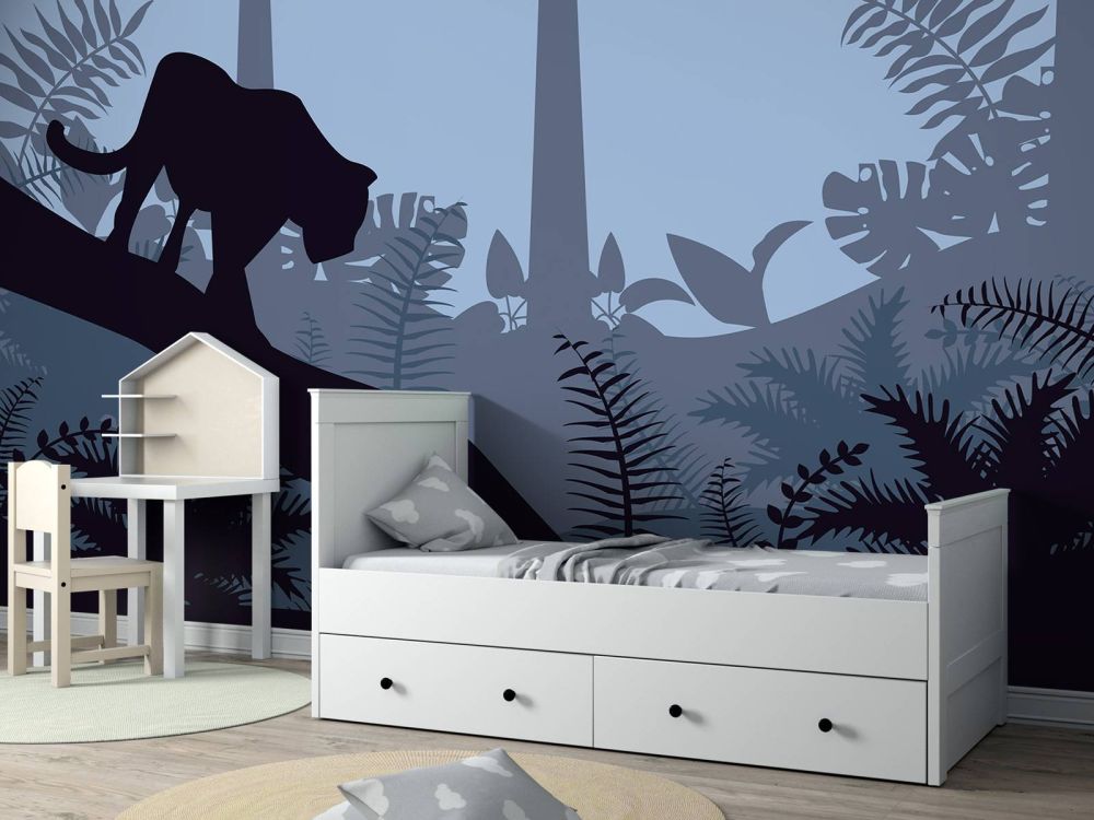 Luipaard in een blauwe jungle
