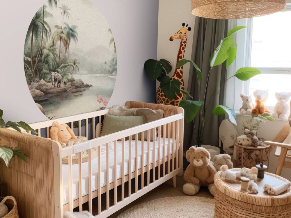 Jungle landschap met dieren in kleur