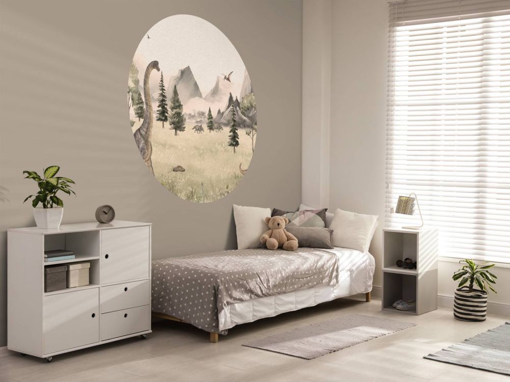Landschap met dino's in beige