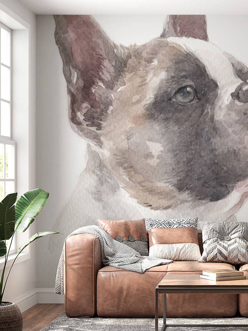 Waterverf Franse bulldog