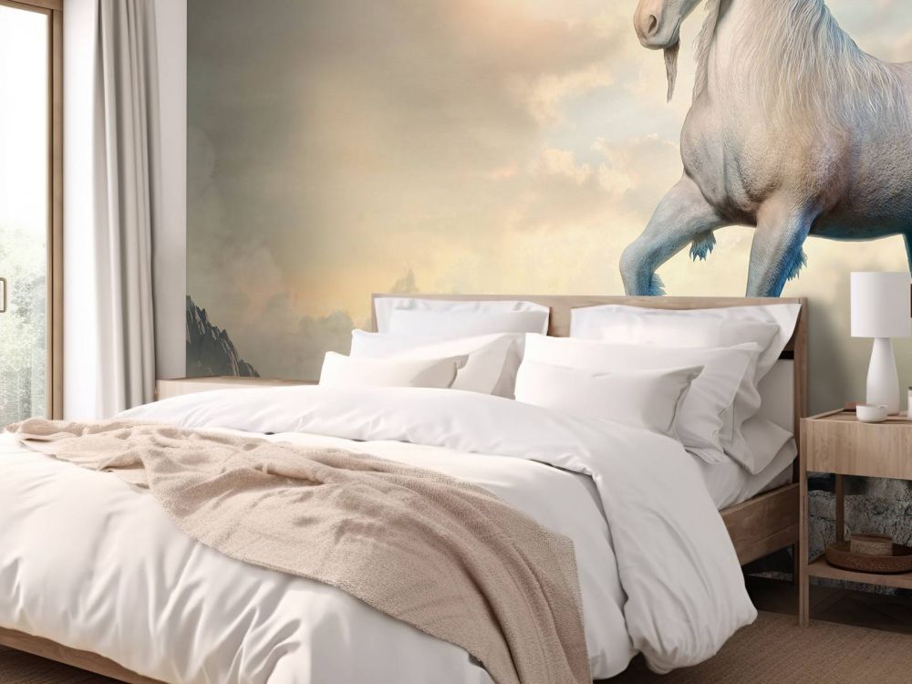 Unicorn op de rotsen