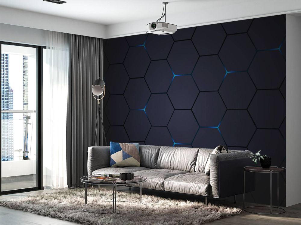 Donker grijze hexagons