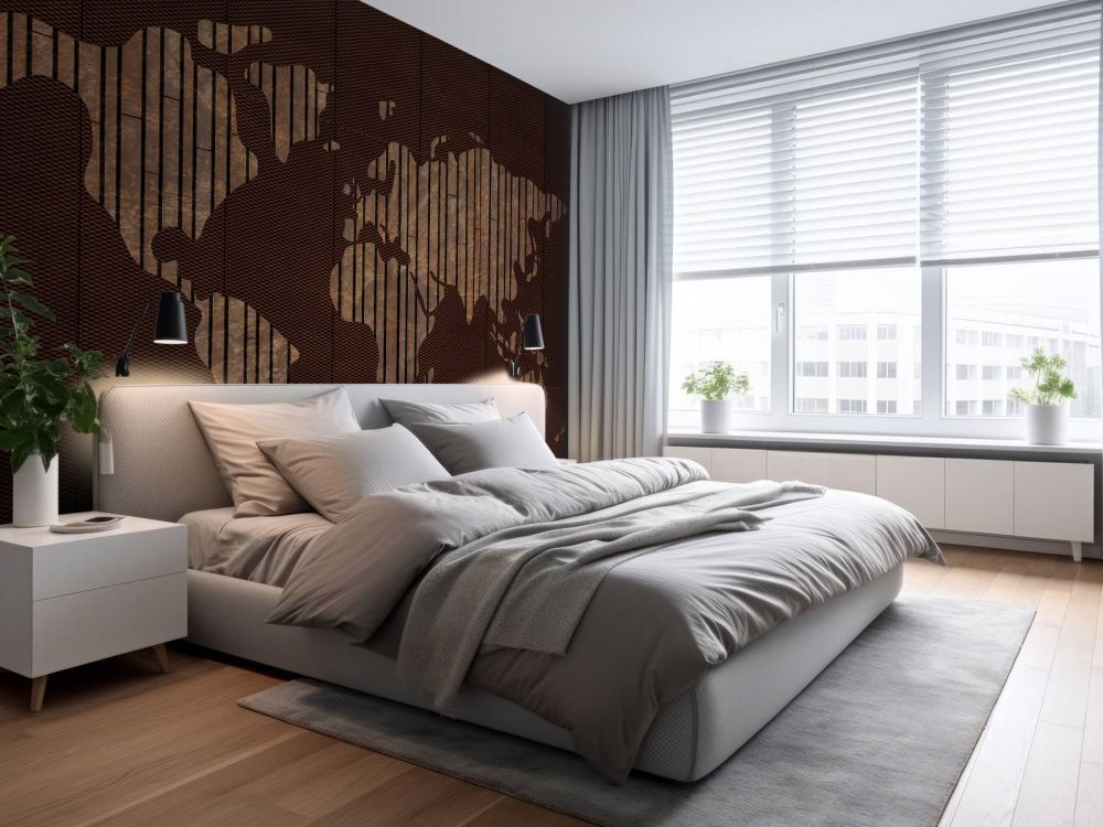 Wereldkaart met hout structuur