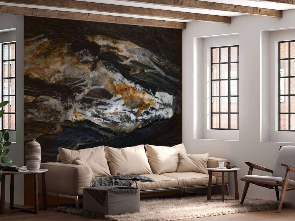 Zwart marmer met reliëf