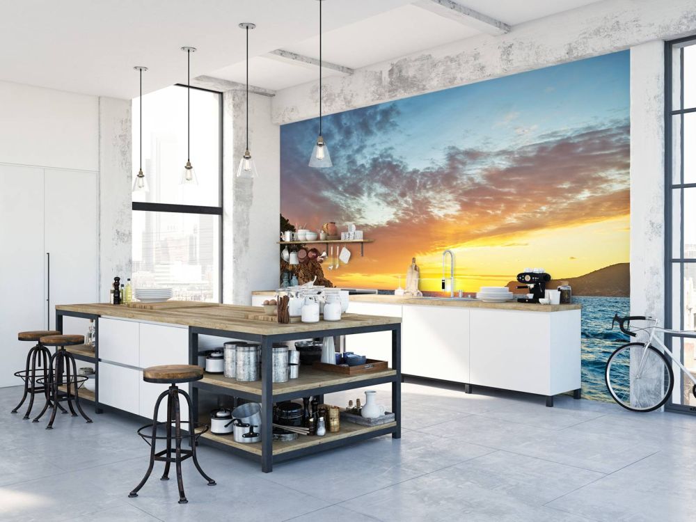 Zonsondergang op een eiland