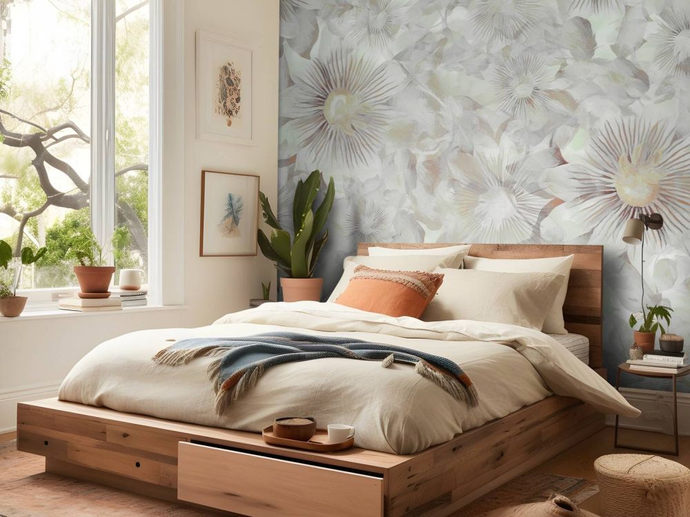 Botanical Watercolor Elegance Misty Grey